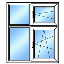 Пластиковое окно с форточкой - вариант 4